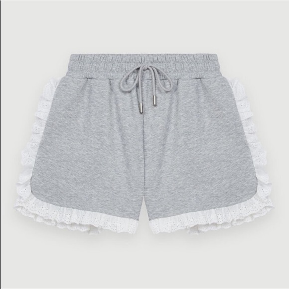 MAJE FLEECE SHORTS WITH EMBROIDERED RUFFLES - Picture 3 of 6